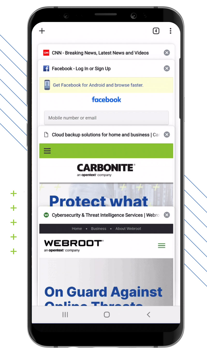 Screenshot of Mobile Security Tab Management