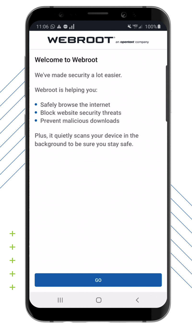 Screenshot of new Webroot Mobile Security